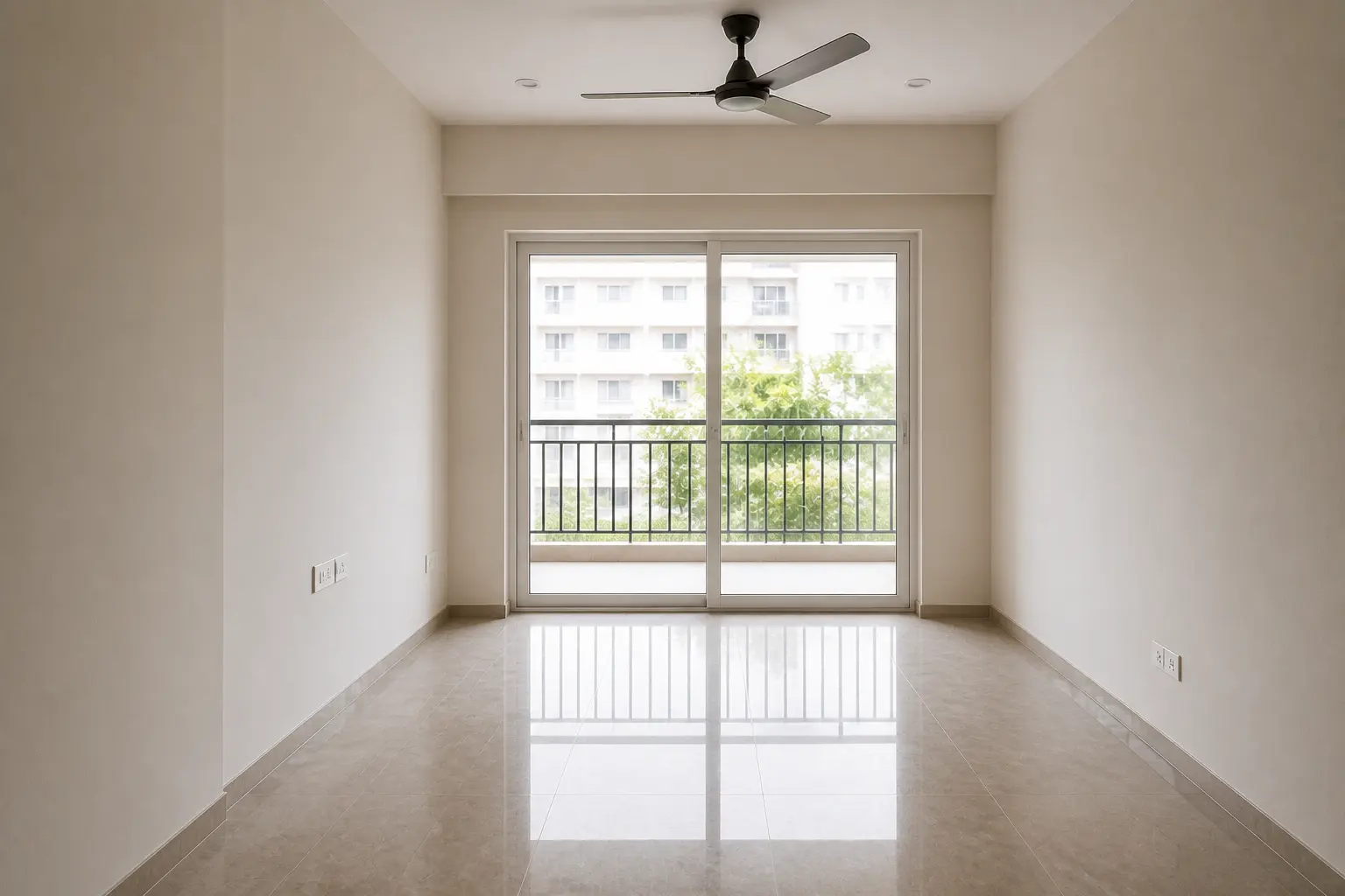 Original unfurnished apartment living room